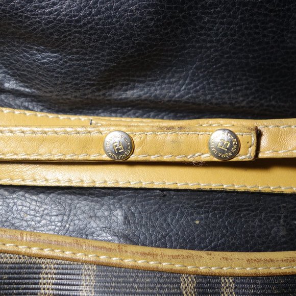 Vtg 1980’s Fendi FF Zucca Coated Canvas & Leather Monogram Envelope Clutch Bag - Picture 12 of 16